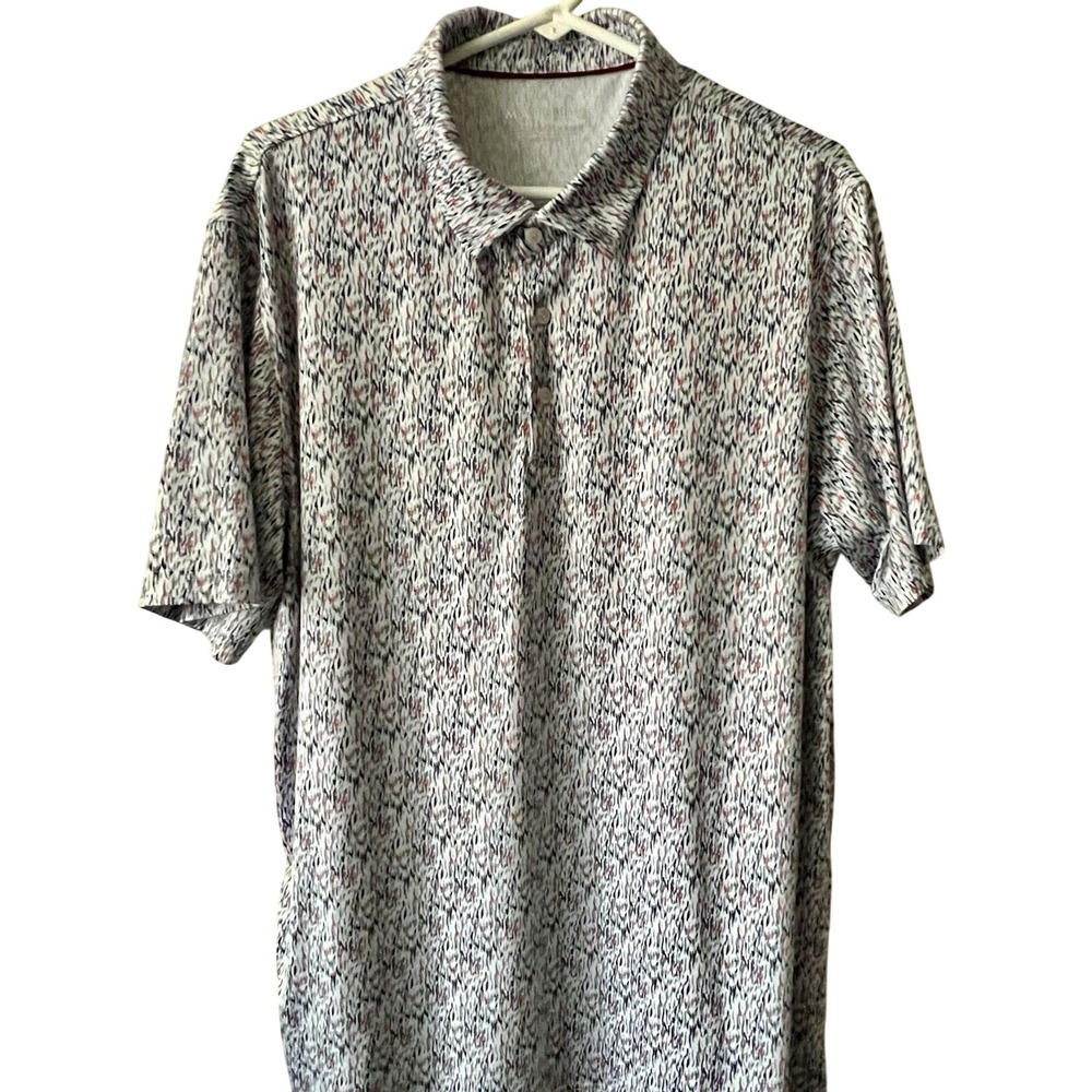 Maelreg Performance Men's Polo Shirt Golf Multicolor Splash Sz L‎ Stretch